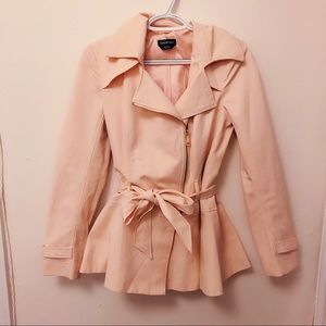 Bebe Cream Pink Tie Jacket